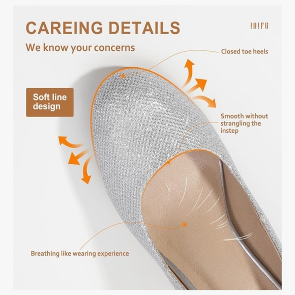 IDIFU Sparkling Silver Chunky Heels Size 8 - 8.5 - Picture 5 of 10